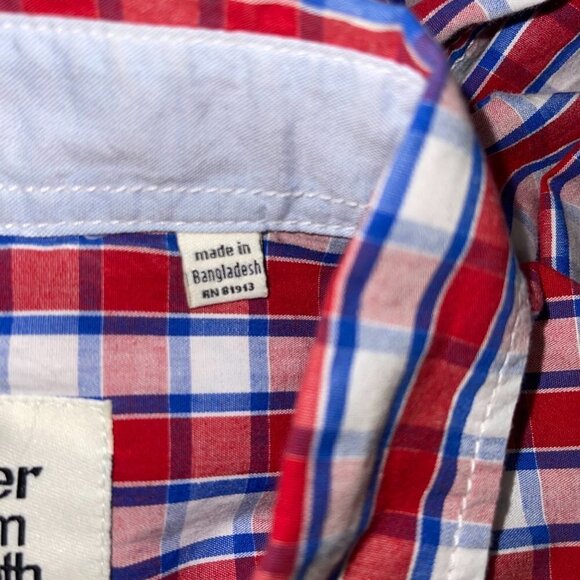 Paper Denim & Cloth Shirt Size XL Mens Plaid Cotton Button Up Long Sleeve Red - Picture 7 of 14